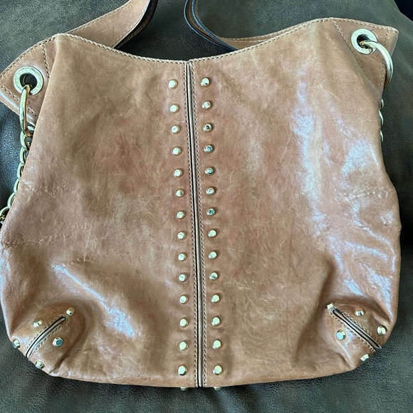 Michael Kors Uptown Astor Leather Gold Studded Purse - Picture 8 of 9